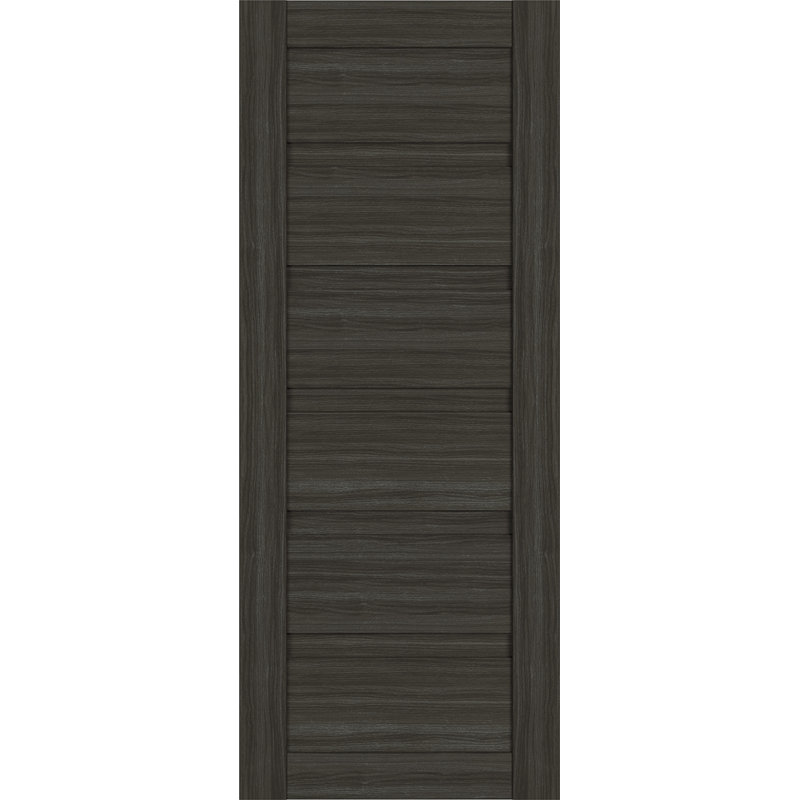 Dalle de porte intérieure en bois manufacturé massif Louver, Chêne gris, 29,75 po x 95,24 po