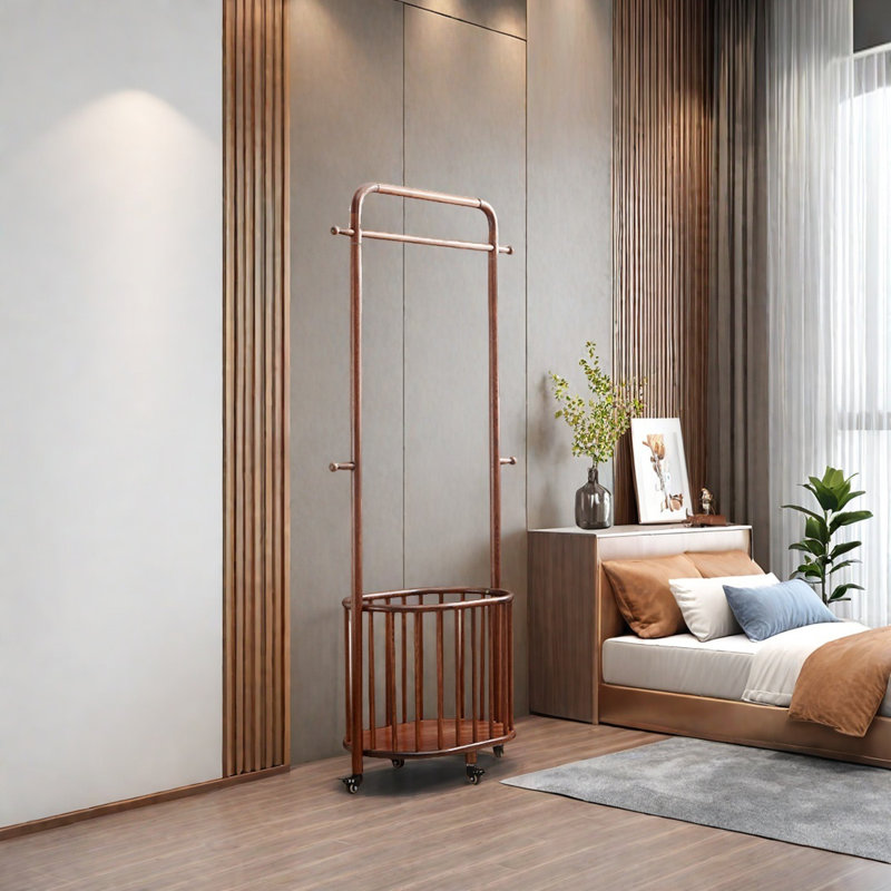 Eco - friendly Ash Wood Coat Rack with Storage