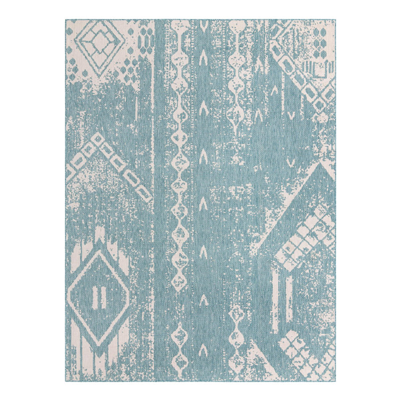 Medford Geometric Indoor / Outdoor Rug, Rectangle 9' x 12'