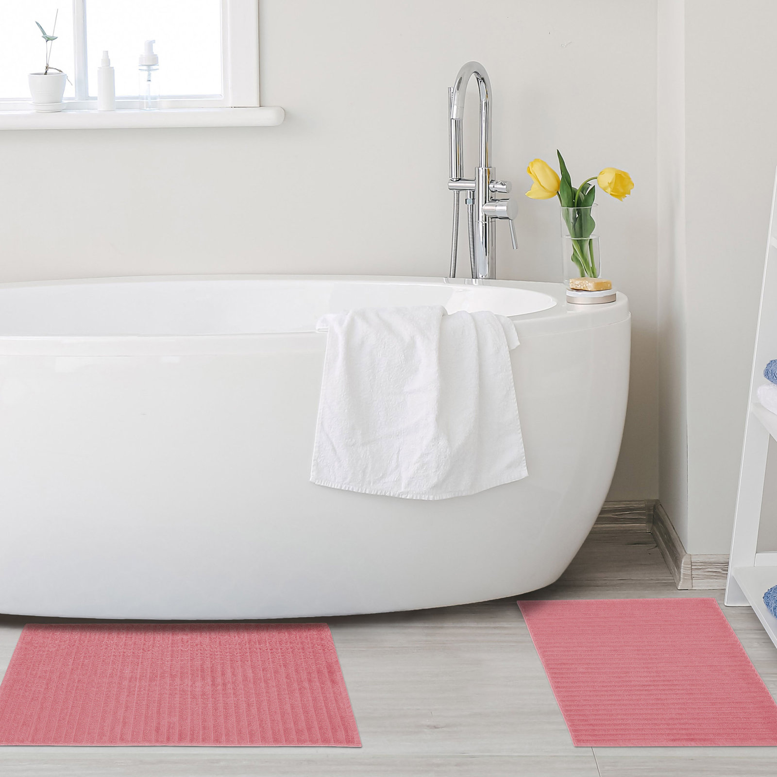Pardue Cotton Bath Mat, Rosewood, Solid Color