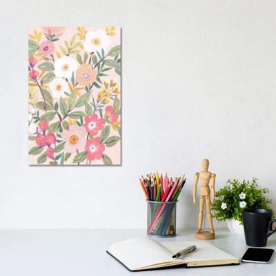 Pretty Pink Floral II by Tim OToole - Wrapped Canvas Painting