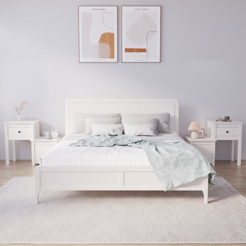 Bedside Cabinet 79,5x38x65,5 cm Solid Wood Pine, White, Individual