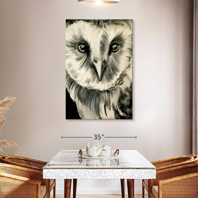 Brampt Charcoal Owl II, 48" H x 32" W