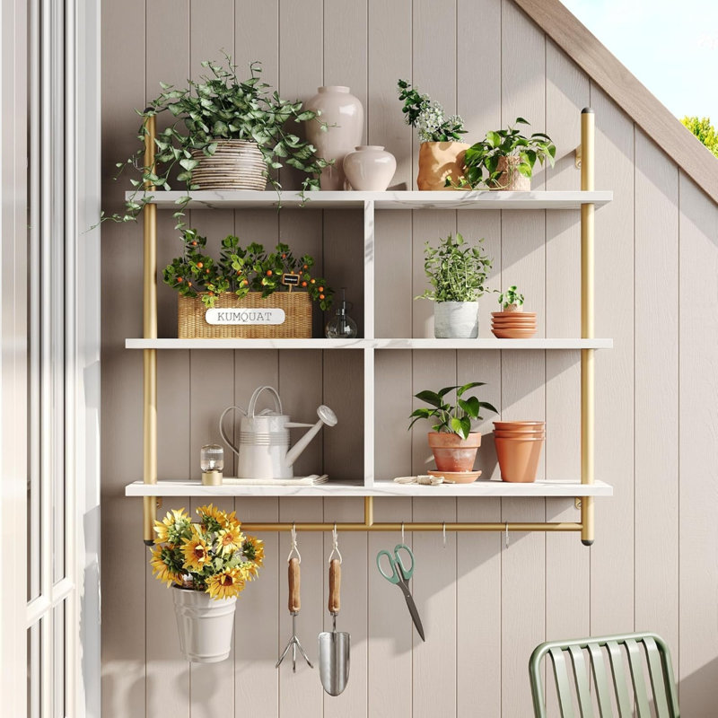 105.5cm W Metal Wall Mounted Shelving Unit