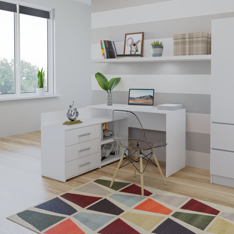 L-Shaped Computer Desk, White