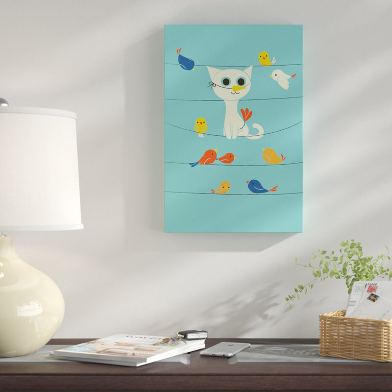 Impression d'oiseaux sur toile, H 18 po x l 12 po x P 1,5 po, Toile tendue, Pas de tapis