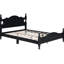 Lit plateforme double en bois pleine grandeur avec structure de support robuste en lattes noires pour la saveur et les lattes