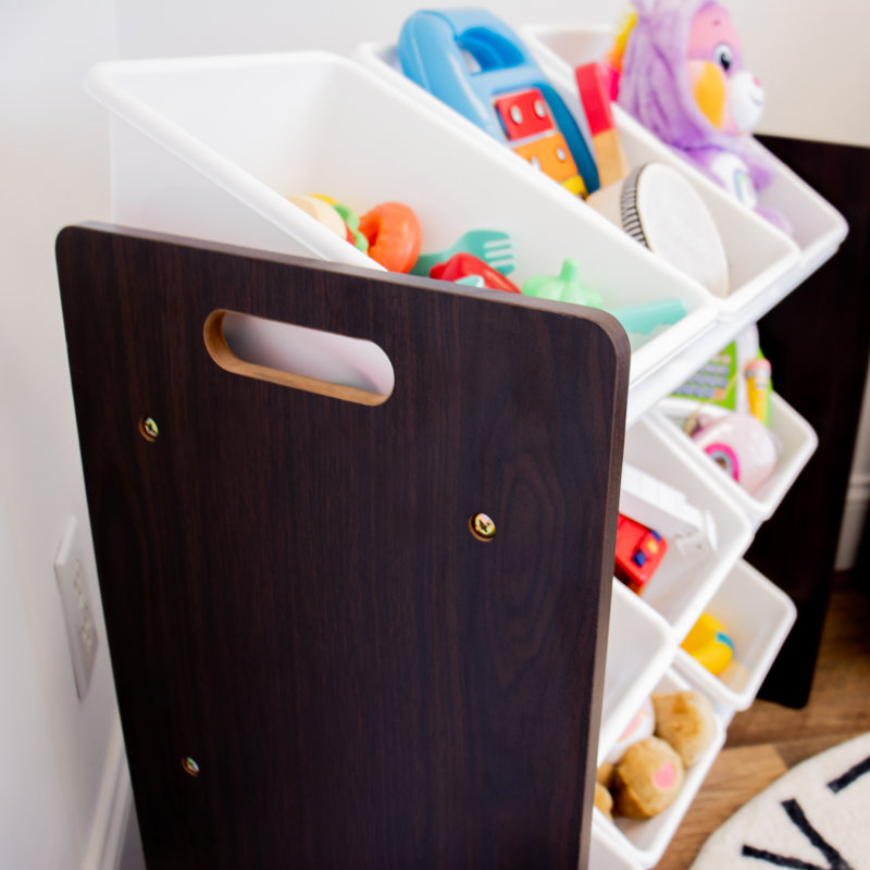 Organisateur de jouets pour enfants Nael, Espresso/blanc