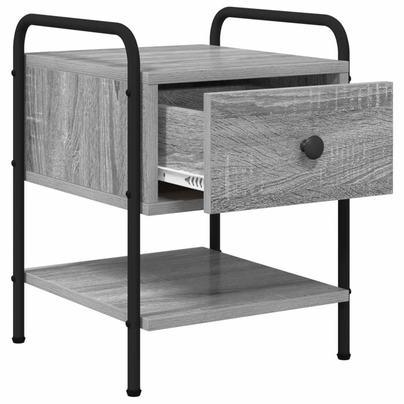 35 cm W Bedside Table, Grey Sonoma