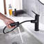 Robinet de lavabo de salle de bain 3 fonctions à une poignée - robinets de salle de bain à poignée simple - noir mat