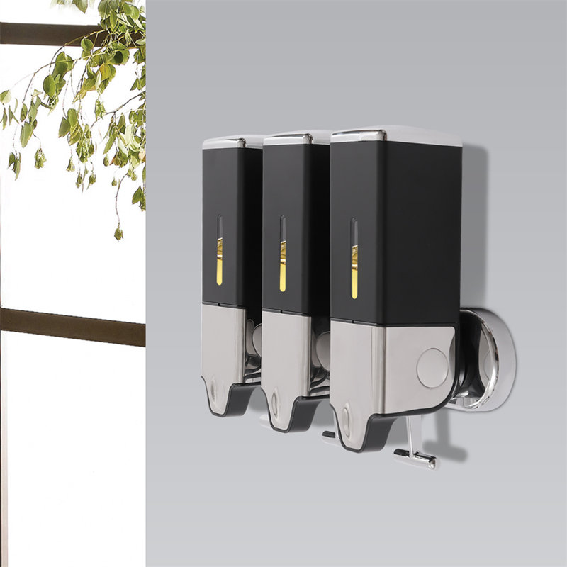 Distributeur de savon triple mural, Noir