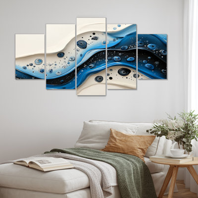 Rhythmic Drizzle Drip Paint River IV - Drip Painting Wall Art - Modern Wall Art Decor Set