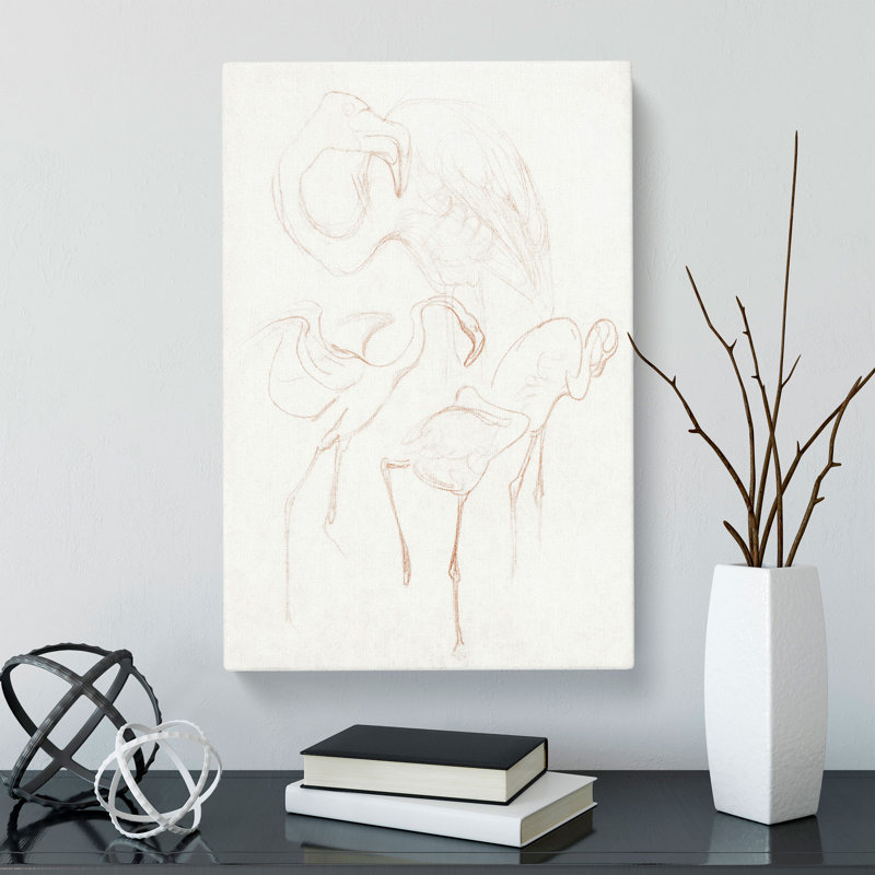 Flamingo Study by Theo Van Hoytema - Wrapped Canvas Painting, 50cm H x 35cm W x 3cm D