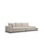 Élégant canapé 4 places, beige uni, 126 x 40 x 33 pouces | Structure en bois de hêtre durable et en carton, tissu 100% polyester, pieds en métal | Coussins en mousse douce et en silicone gris, nettoyables à sec, parfaits pour les décorations hôtelières et industrielles-2097072677-2097072679
