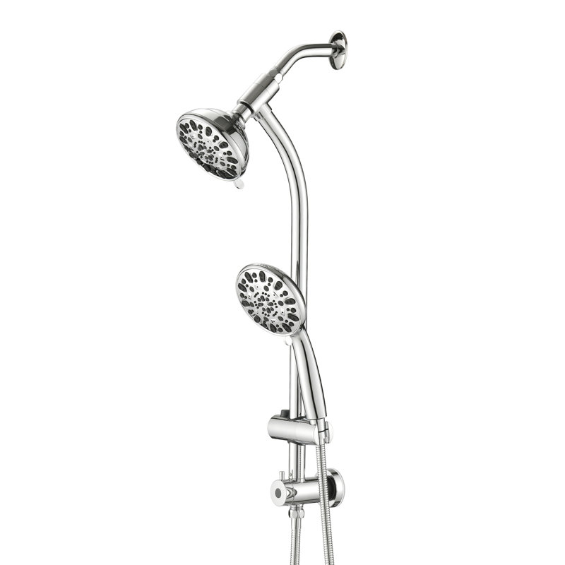 Topcraft 5-Inch Wall-Mounted Rain Shower Head With Multi-Function Handheld Shower, Chrome