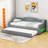 Twin XL Daybed with Trundle and LED-1837734407