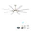 Ventilateur de plafond à profil bas de 66 pouces avec lumières à intensité variable et moteur à courant continu réversible silencieux à 6 vitesses pour l'intérieur-126322243-126322244