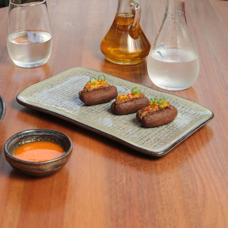 Tourmaline Commercial Dishwasher Safe 10.63'' Stoneware Sushi Plate , Set of 4