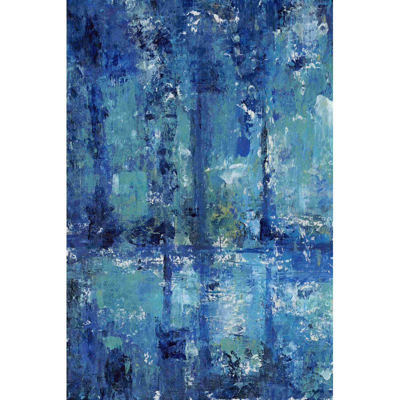 Triptyque bleu I, H 18 po x l 12 po