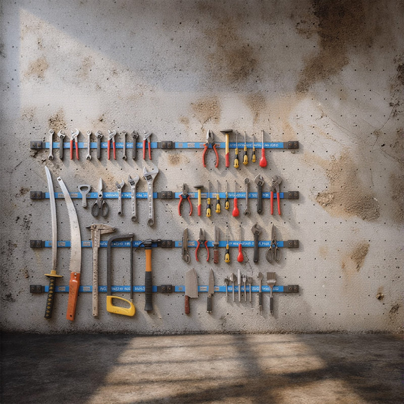 Porte-outils magnétique pour garage 8 pièces