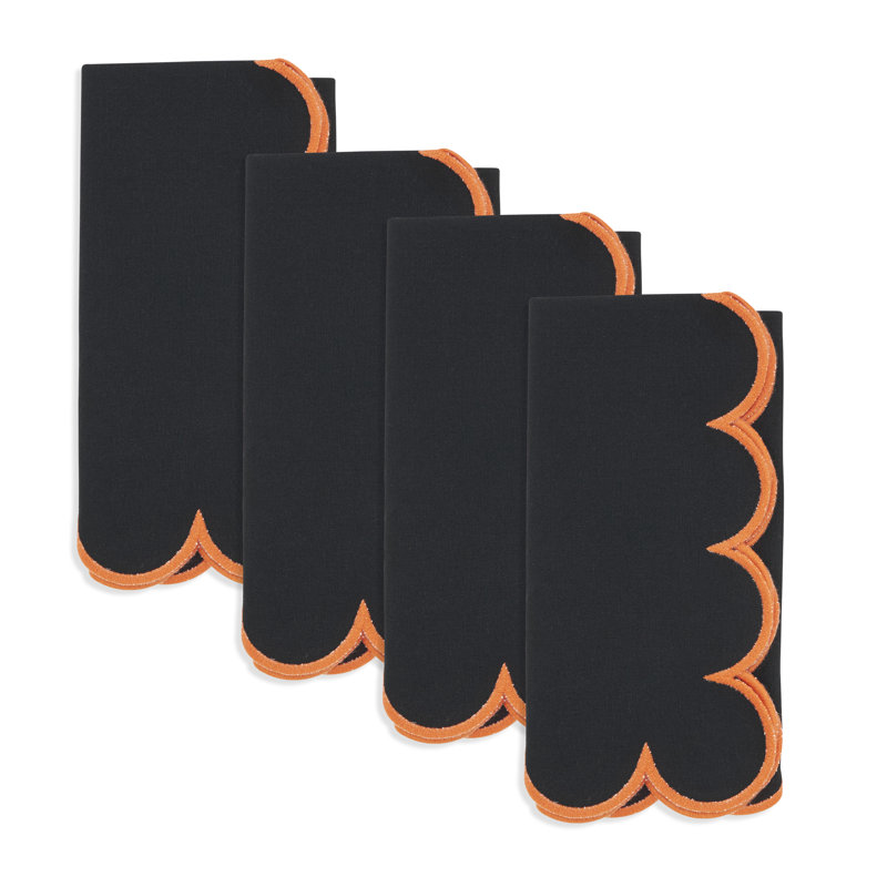 Ensemble de 4 serviettes de table Sweet Edge, Noir