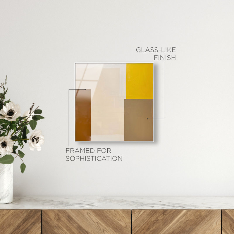 Cubes of Light I High-Gloss Frameless Acrylic Glass Wall Art Abstract Print by Oliver Gal, Ready to Hang, 12 x 12