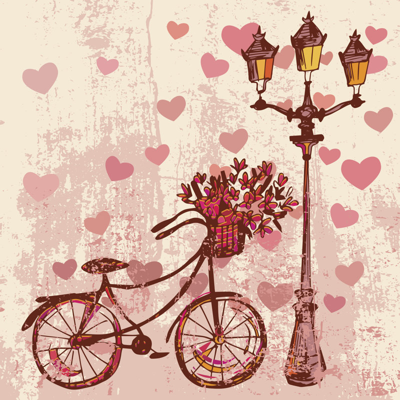 Romantic Card by Meyrass - Wrapped Canvas Print, 30cm H x 30cm W