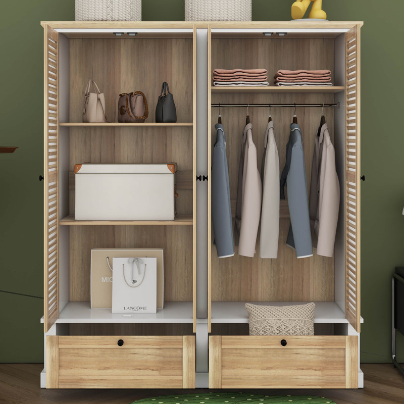 Armoire penderie avec 2 tiroirs
