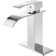 Polished Waterfall Single-Handle Low-Arc Bathroom Faucet With Drain
