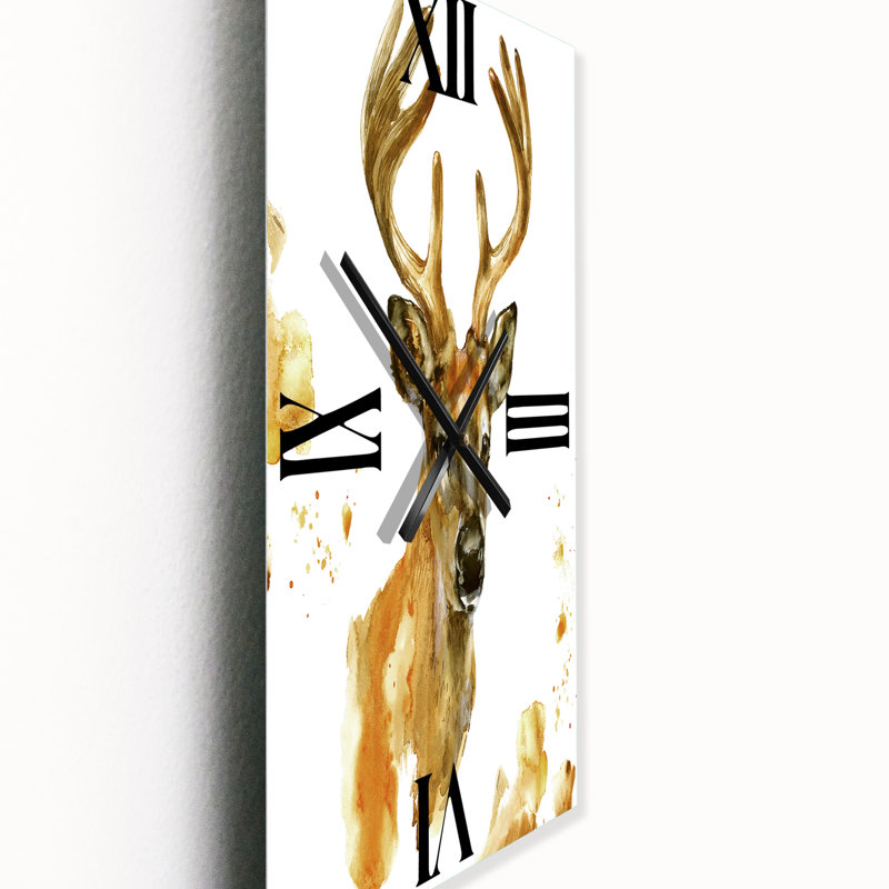 Horloge murale Portrait de cerf avec de grandes cornes, Petit