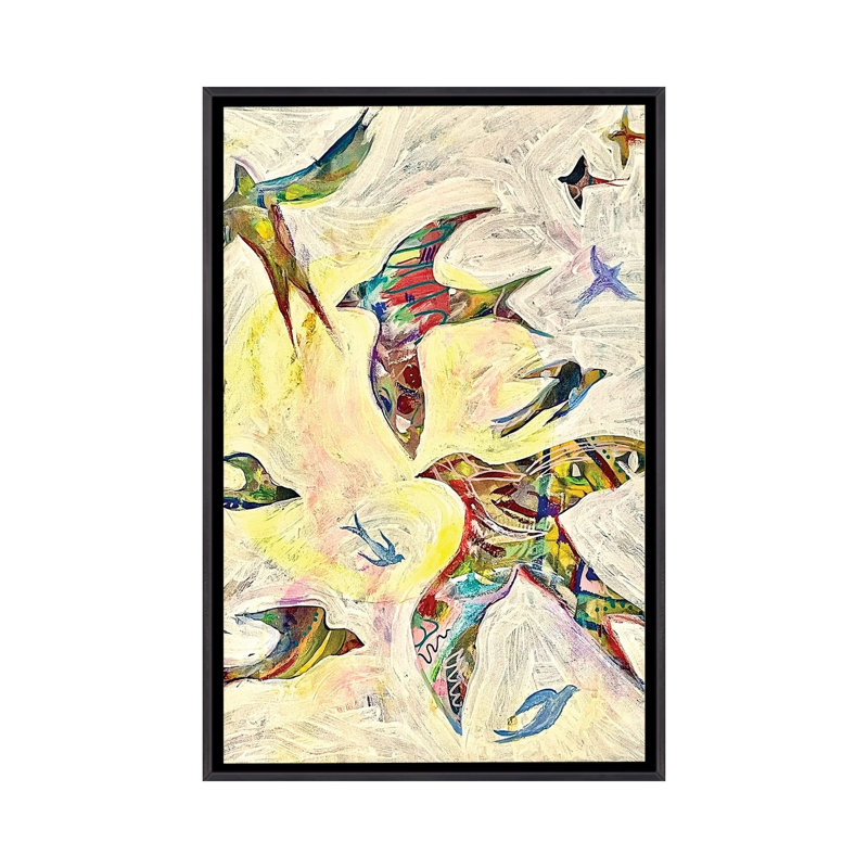 Vol - reproduction d'art murale - toile encadrée, 40" x 26", Framed Canvas, Distressed Black