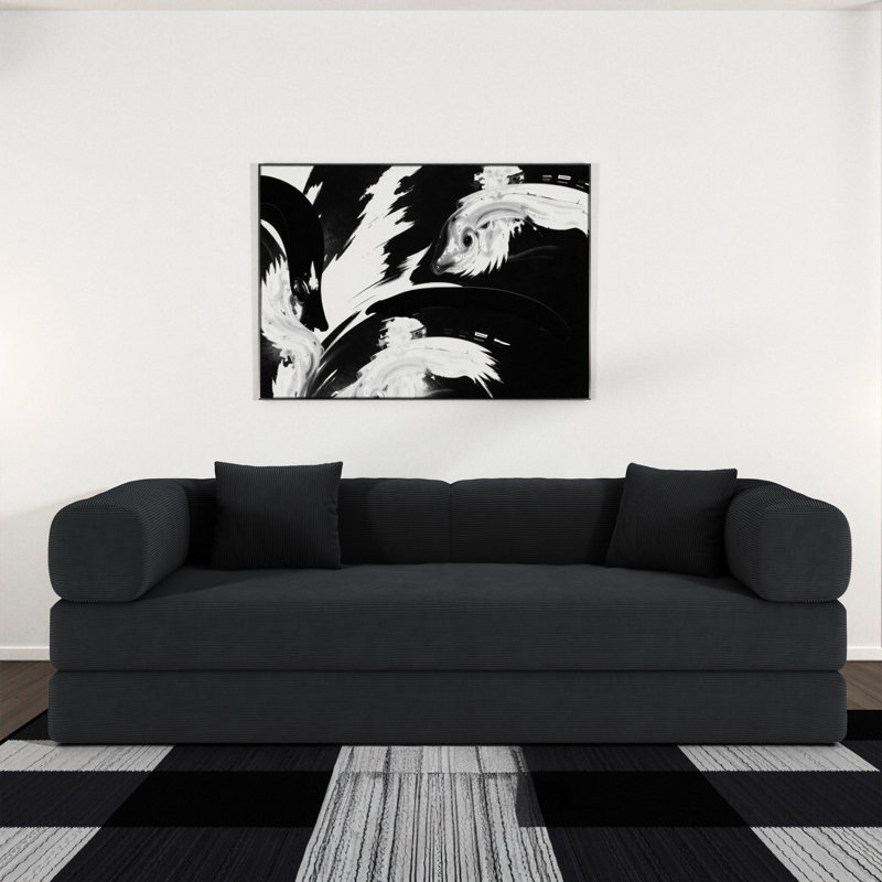 Lit convertible gris à 4 places, conception modulaire de 78,8 pouces, formes variables, lit au sol amovible en velours côtelé lavable avec, couleur, profondeur d'assise de 70 cm, formes
