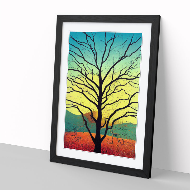 Oak Tree Painting - Picture Frame Print, 64cm H x 46cm W, Oak