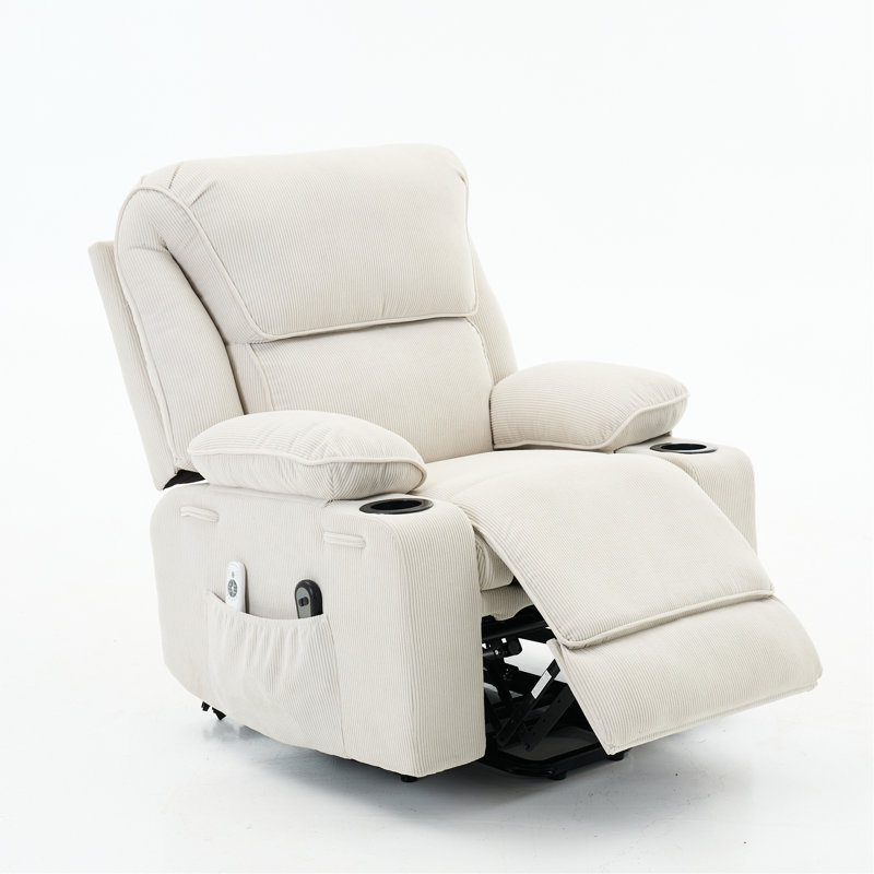 Remote-Controlled Heating And Massage Assistive Recliner For Seniors, Ivory