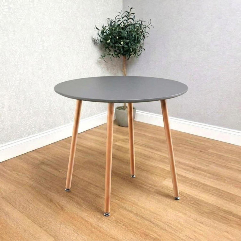 Round Dining Table, 75 cm H x 90 cm W x 90 cm D, Grey