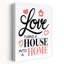 Love Turns House Home Modern Romantic Abstract Architecture Wall Art Print by Martina - Wrapped Canvas Print-1110849016