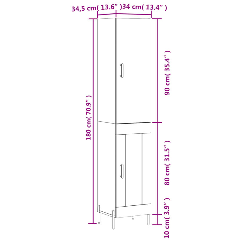 Newburgh 34.5cm Wide Highboard