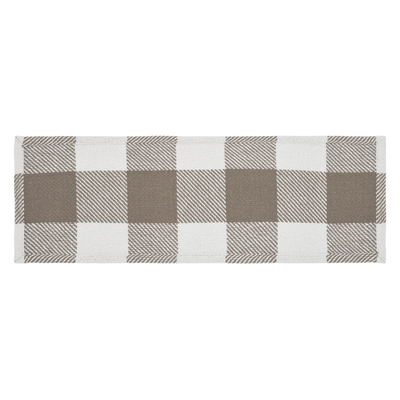 Annie Buffalo Check Dining Linens, Brown/White, 24" x 8"