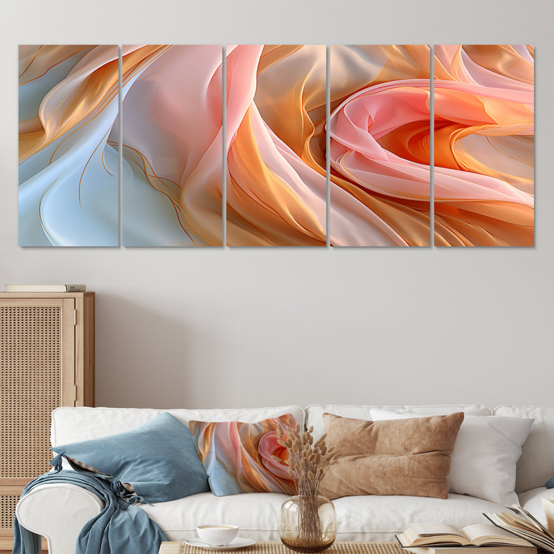 5 pièces d'art mural, H 32 po x l 80 po
