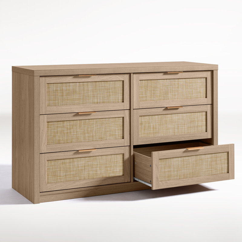 Dearbhaile 52.7" W 6 - Drawer Dresser, Light Oak