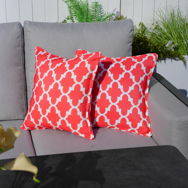Coussin intérieur / extérieur réversible (ensemble de 2), Rouge