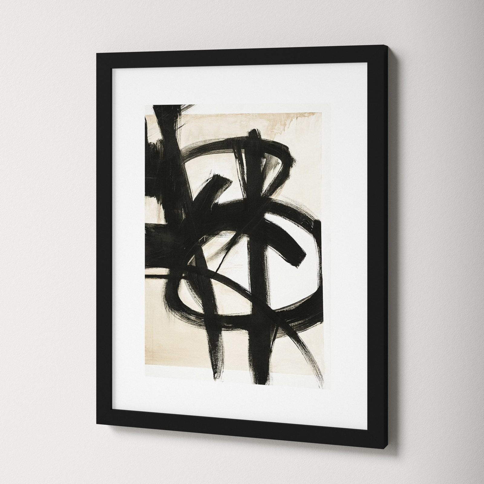 Graphical Shapes 7 Print, 19.12" H x 15.12" W x 0.88" D, Black Framed Paper