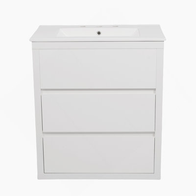 Ensemble de meuble-lavabo double avec lavabos séparés, tiroirs pleine extension, glissières à fermeture en douceur pour des salles de bain pratiques et élégantes