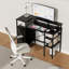 Bureau d'ordinateur de jeu 47 po avec station de charge et tiroirs de rangement, bureau d'écriture polyvalent pour bureau à domicile-982267276