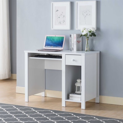 Bureau étudiant Bureau à domicile Bureau compact l 39 po Bureau pour ordinateur portable Tiroir à clavier avec tiroir en bois