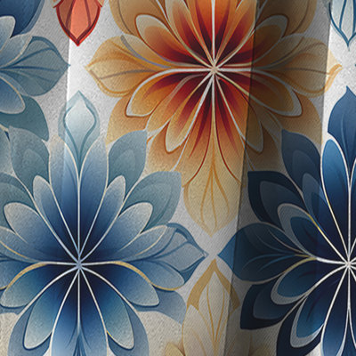 Moroccan Floral Botanical Pattern - Floral Curtain - Blackout Floral Curtain - 1 Panels