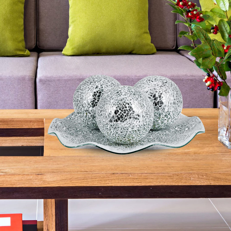 Ensemble de bols et boules de centre de table, Bleu turquoise