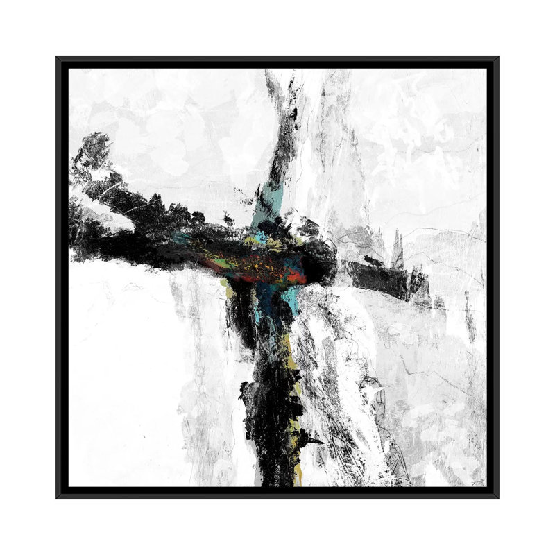 «B&W IV», impression sur toile, H 18 po x l 18 po x P 1,5 po, Toile avec cadre noir, Pas de tapis