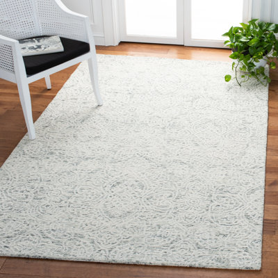 Tapis de couleur unie en coton et en laine touffeté à la main Kahoka