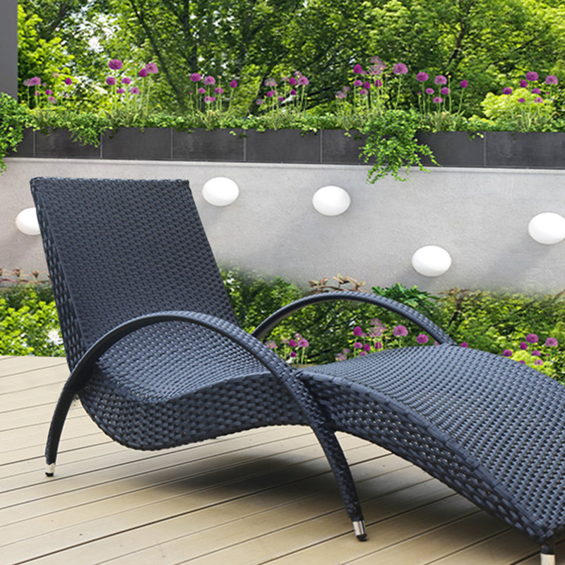 Chaise longue d'extérieur, Noir